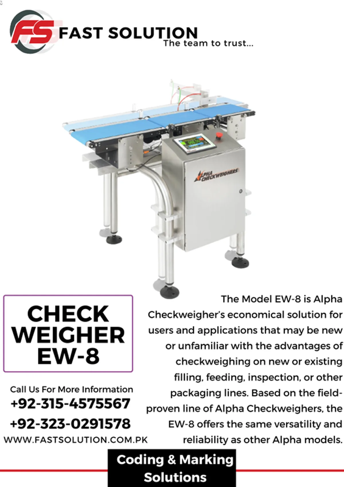 Intelligent Check weigher Model EW-8