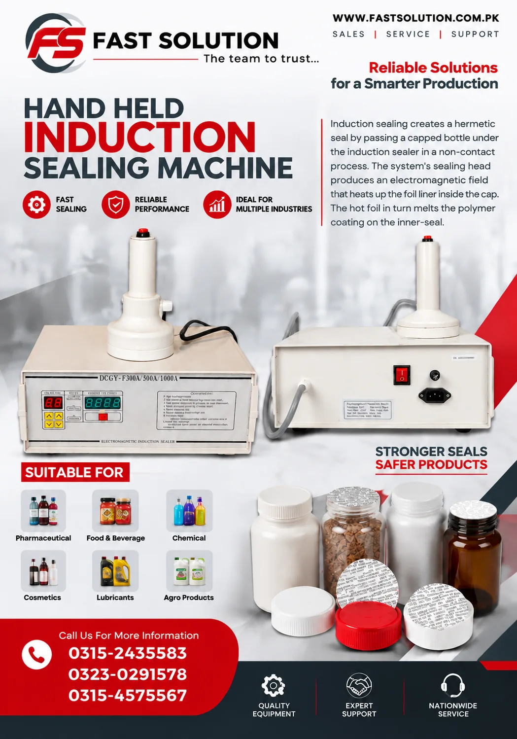 Hand Held Manual Induction Cap Sealer 20-100mm