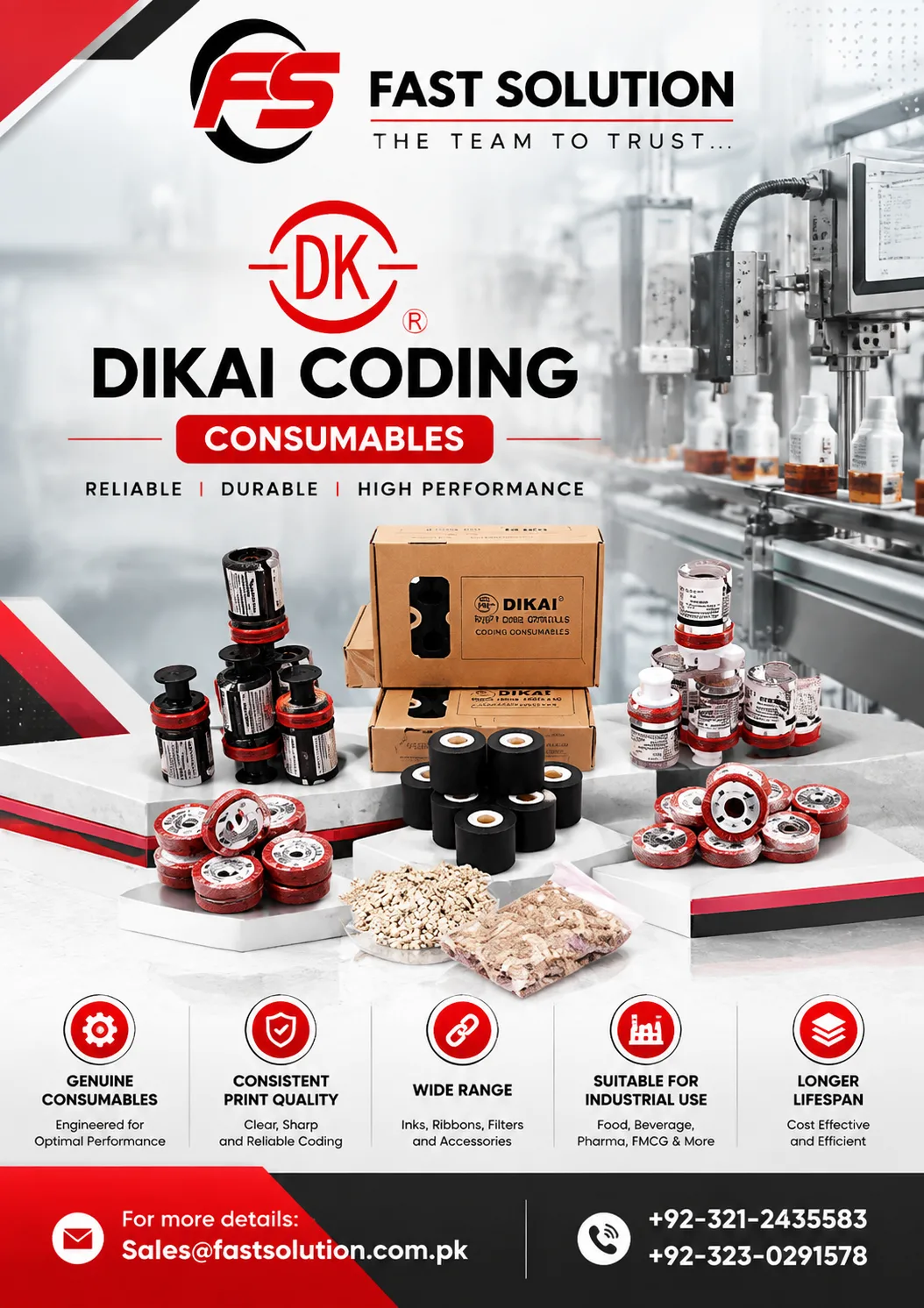 Dikai Shanghai Coding Industry Hot Ink Rolls & Spare Parts