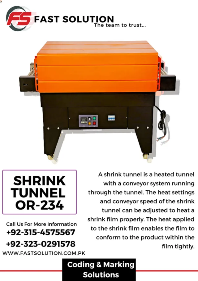 Shrink tunnel OR-234 - MADE IN USA